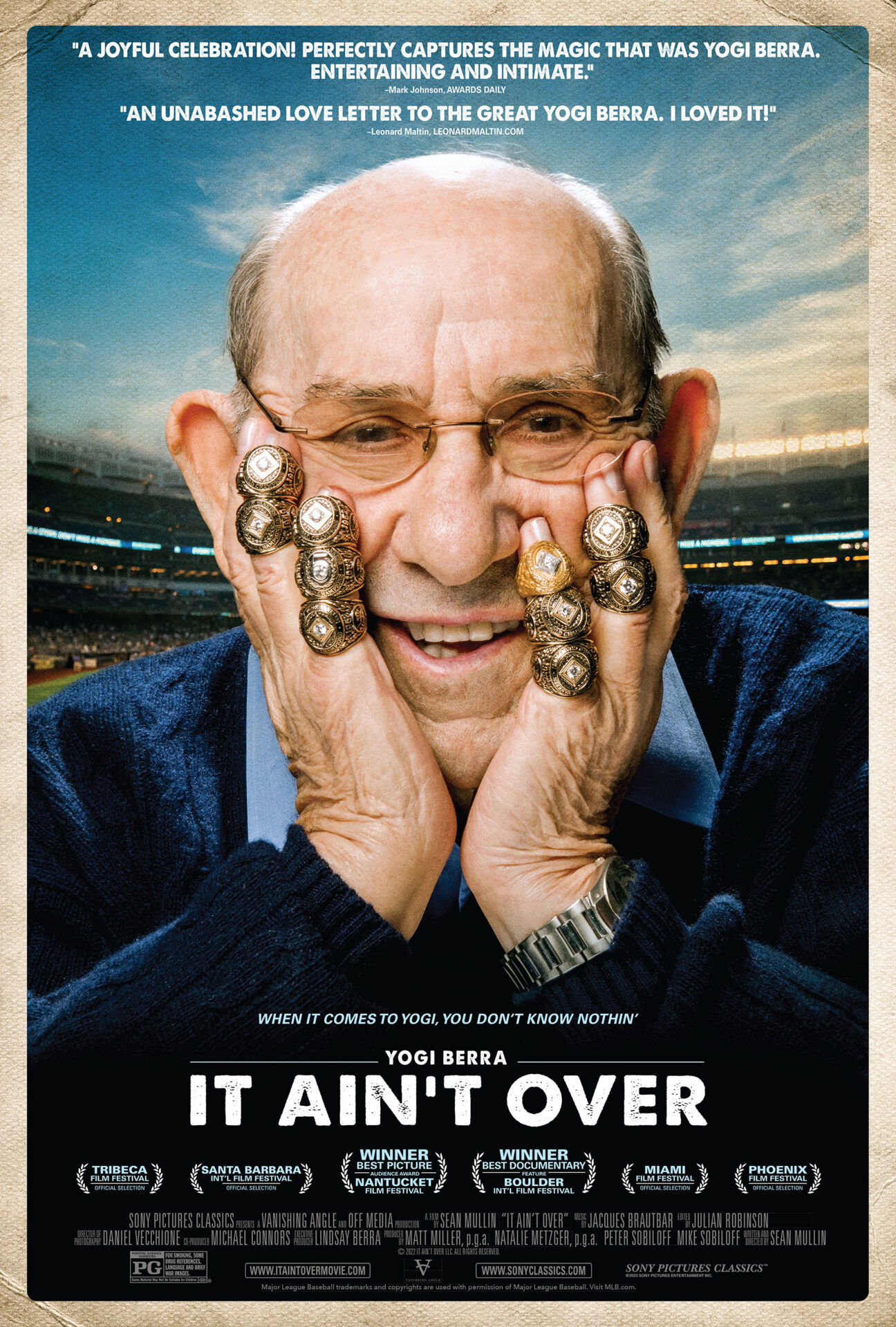 New York Yankees Yogi Berra It Ain't Over Til It's Over Signature